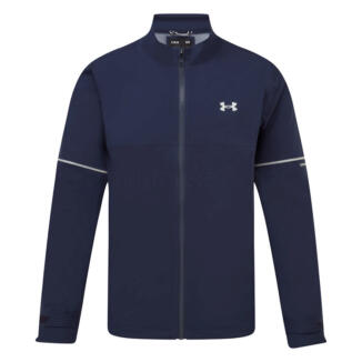 Under Armour Drive Rain Waterproof Golf Jacket Midnight Navy/Metallic Silver 1385832-410