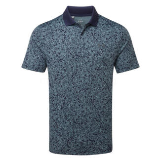 Under Armour Matchplay Printed Golf Polo Shirt Midnight Navy/Jasper Blue 1377377-422
