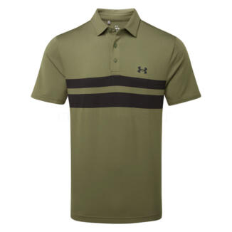 Under Armour Playoff 3.0 Stripe Golf Polo Shirt Marine OD Green/Black