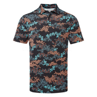 Under Armour Playoff 3.0 Azalea Camo Golf Polo Shirt Black/Hydro Teal/Black 1378677-008