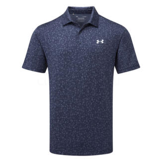 Under Armour Playoff 3.0 Squirrel Botanic Printed Golf Polo Shirt Midnight Navy/Downpour Grey/Halo Grey 1378677-424