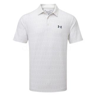 Under Armour Playoff 3.0 UA Club Cube Golf Polo Shirt White/White Clay/Downpour Grey 1378677-116