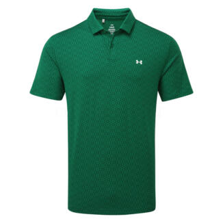 Under Armour T2G Printed Golf Polo Shirt Campus Ivy/White 6012304-312
