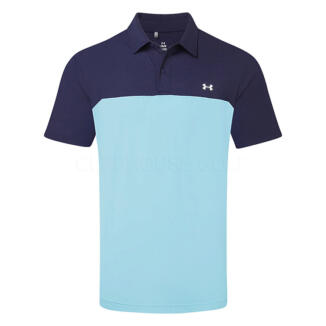 Under Armour T2G Colour Block Golf Polo Shirt Blue Haze/Midnight Navy/White 6009798-425