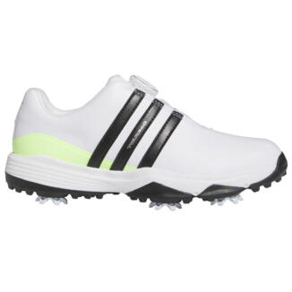 adidas Junior Tour360 BOA Golf Shoes White/Black/Green IF0268