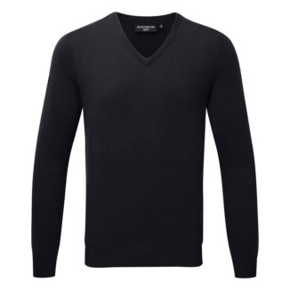 Glenmuir Eden V-Neck Cotton Golf Sweater Black MKC6884VN-107A