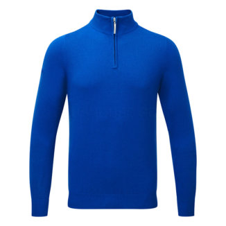 Glenmuir Devon 1/4 Zip Cotton Golf Sweater Ascot Blue MKC7381ZN-101