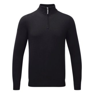 Glenmuir Devon 1/4 Zip Cotton Golf Sweater Black MKC7381ZN-107A