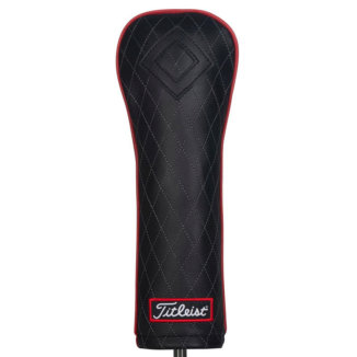 Titleist Jet Black Leather Fairway Wood Headcover Black/Red TA9NTLHC-FW