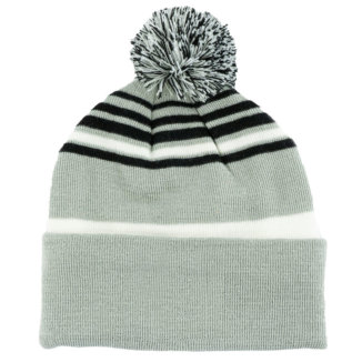 Level 4 Plain Striped Knit Golf Beanie Grey/Black/White R4HW591