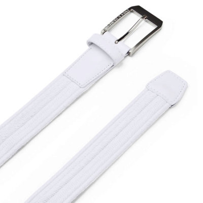 Under Armour Braided Stretch Golf Belt White Clubhouse Golf