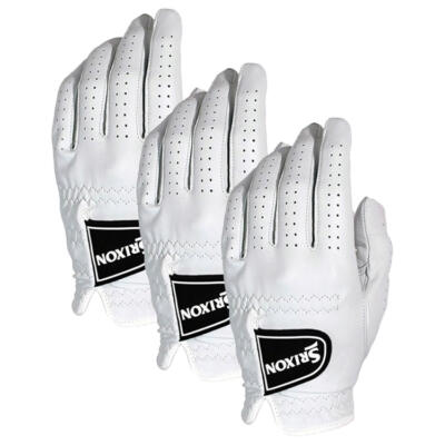 Srixon Cabretta Premium Leather Golf Glove (3 Pack) White (Right Handed Golfer)