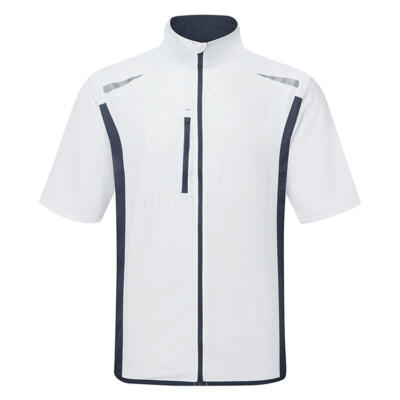 Abacus Lanark Short Sleeve Golf Wind Jacket White/Navy 6297-193