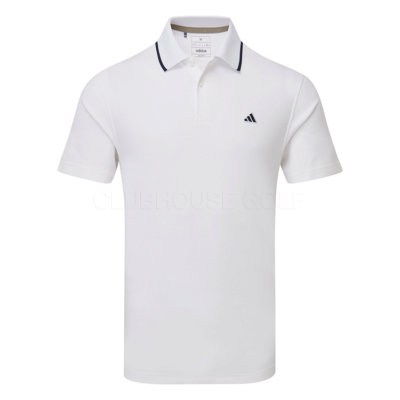 adidas Go-To Pique Golf Polo Shirt White - Clubhouse Golf