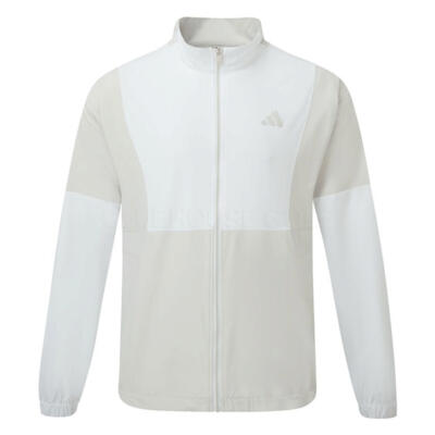 adidas Beyond The Course Twistweave Full Zip Golf Wind Jacket Orbit Grey JZ9420