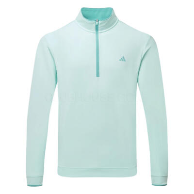 adidas Primegreen UPF Lightweight 1/4 Zip Golf Sweater Semi Flash Aqua JX7229