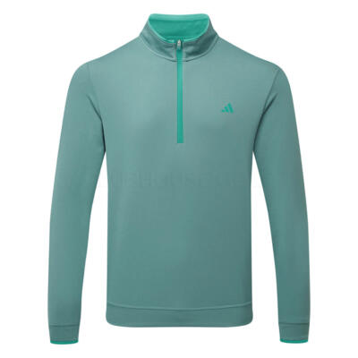 adidas Primegreen UPF Lightweight 1/4 Zip Golf Sweater Preloved Teal JX7230