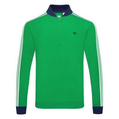 adidas Golf Originals 3 Stripe 1/4 Zip Golf Sweater Green/Night Indigo KB8626