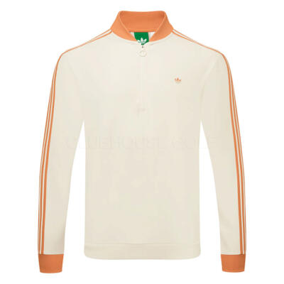 adidas Golf Originals 3 Stripe 1/4 Zip Golf Sweater Chalk White/Dusky Orange KB8628