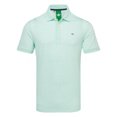 adidas Golf Originals All Over Trefoil Golf Polo Shirt Clear Mint/Chalk White