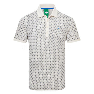 adidas Golf Originals All Over Trefoil Golf Polo Shirt Chalk White/Night Indigo KF7720