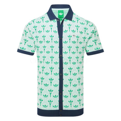 adidas Golf Originals Knit Golf Polo Shirt Chalk White/Clear Mint/Court Green KB3790