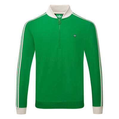adidas Golf Originals 3 Stripe 1/4 Zip Golf Sweater Green JP2061