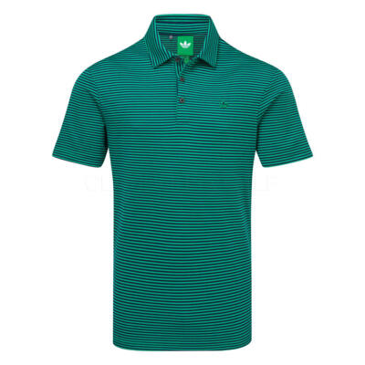 adidas Golf Originals Stripe Pique Golf Polo Shirt Court Green/Night Indigo KB8624