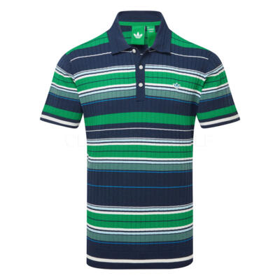 adidas Golf Originals Stripe Golf Polo Shirt Night Indigo/Green JW9861