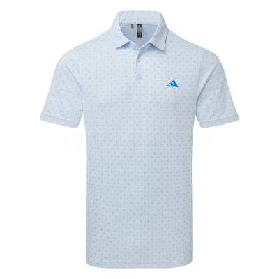 adidas Performance Texture Print Golf Polo Shirt Crystal Sky/Lucid Ray Blue JY5466