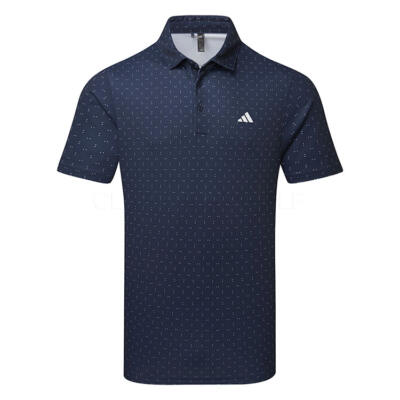 adidas Performance Texture Print Golf Polo Shirt Collegiate Navy/White KC1115