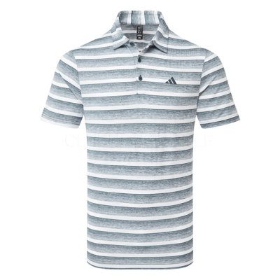 adidas Two Colour Stripe Golf Polo Shirt Collegiate Navy/White ...