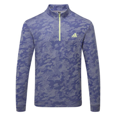 adidas Ultimate365 Durable Water Repellant 1/4 Zip Golf Sweater Dual Indigo/Frozen Lemon KG7170