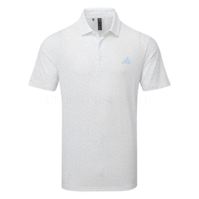 adidas Ultimate365 Mesh Print Climacool Golf Polo Shirt Crystal Sky KE7709