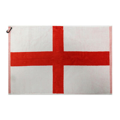 Brand Fusion Tri-Fold Velour England Flag Golf Towel White/Red TW03ENG