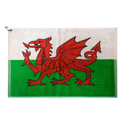 Brand Fusion Tri-Fold Velour Wales Flag Golf Towel White/Red/Green TW03WAL