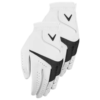Callaway Weather Spann Golf Glove (2 Pack) White (Right Handed Golfer)