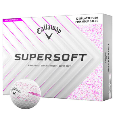 Callaway Supersoft Splatter Golf Balls White/Pink