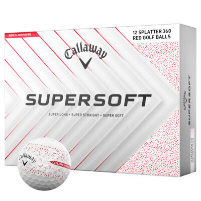 Callaway Supersoft Splatter Golf Balls White/Red