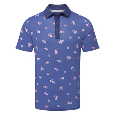 Callaway Azalea Gingham Print Golf Polo Shirt Peacoat CGKSG084-410