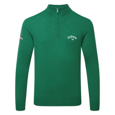 Callaway Blended Merino 1/4 Zip Golf Sweater Deep Galapagos Green CGGF80M1-304