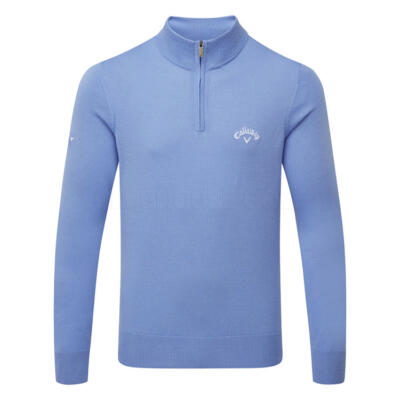 Callaway Blended Merino 1/4 Zip Golf Sweater Mid Vista Blue CGGF80M1-979