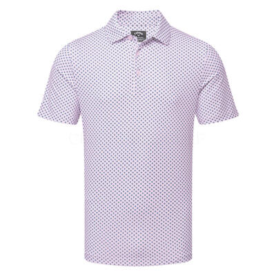Callaway Chev Print Golf Polo Shirt Tulle Pink CGKSG0B0-655