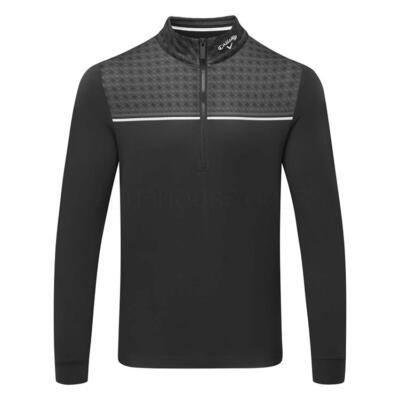Callaway Odyssey Printed Block 1/4 Zip Golf Sweater Caviar CGKSG0C7-002