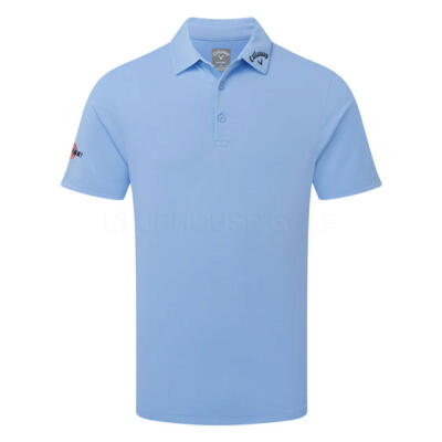 Callaway Texture Solid Tour Golf Polo Shirt Vista Blue CGKSC0T7-993