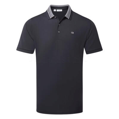 Calvin Klein Vista Jersey Golf Polo Shirt Navy C10175