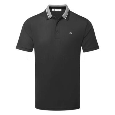 Calvin Klein Vista Jersey Golf Polo Shirt Black C10175