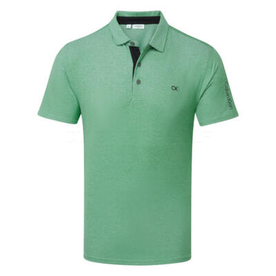 Calvin Klein Uni Scripted Golf Polo Shirt Green C9952