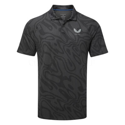 Castore Glow Printed Golf Polo Shirt Gunmetal/Mid Grey GMF31166-118