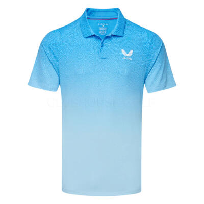 Castore Map Printed Golf Polo Shirt Ibiza Blue/White MLM00067CAS-031